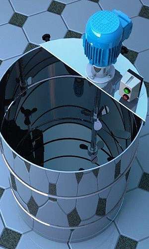 Tanque de aço inox com agitador Tanque de aço inox com agitador